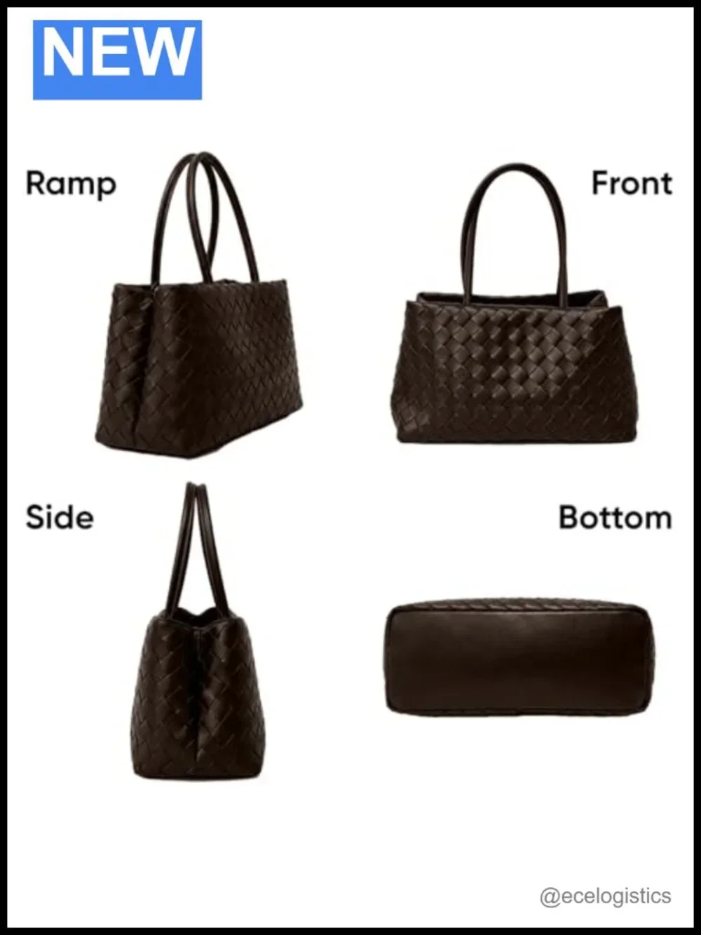 Vegan Leather Woven Tote Bag for Women, Large Hobo Shoulder Handbag